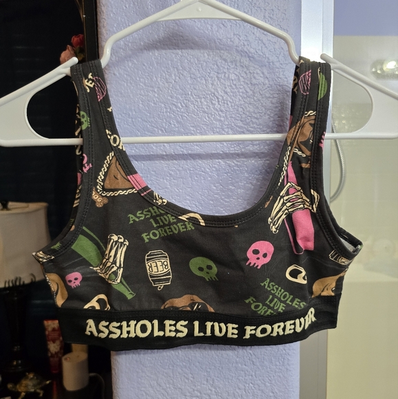 Assholes Live Forever Sports Bra - Picture 1 of 3